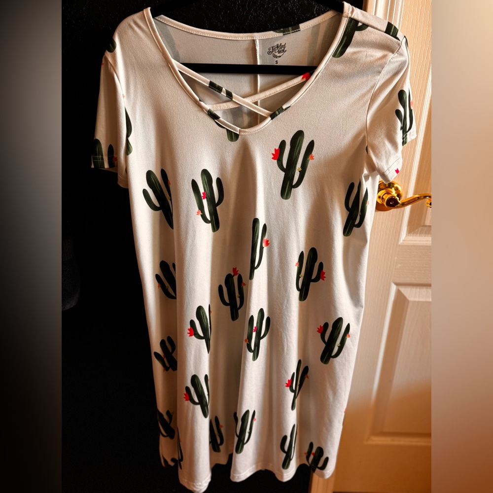 Cactus Print Women's Dress (Tickled Teal)